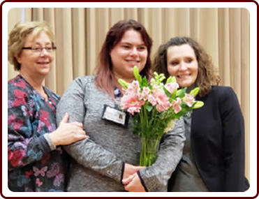 Joni M. Scott, Director of Nursing; Katelyn Reichow and Jennifer Bever, Administrator