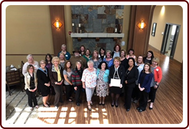 The Northeast Ohio Association of Activity Professionals were on hand to celebrate Krupa's accomplishment.